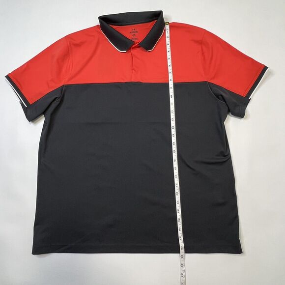 NEW Under Armour Golf Polo Vanish UA Color Block Shirt $90 Size XL Red Black - Picture 2 of 10